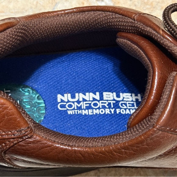 Nunn Bush Mens Cameron Shoes 10.5M Comfort Gel Brown Leather Oxford Great Cond - Picture 8 of 12